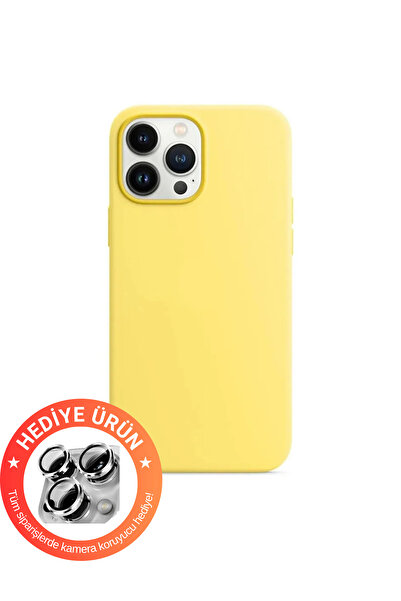 WUNİT Iphone 15 PRO MAX Uyumlu Içi Kadife Koruyucu butter yellow tereyağı sarısı Hediyeli Lansman Kılıf