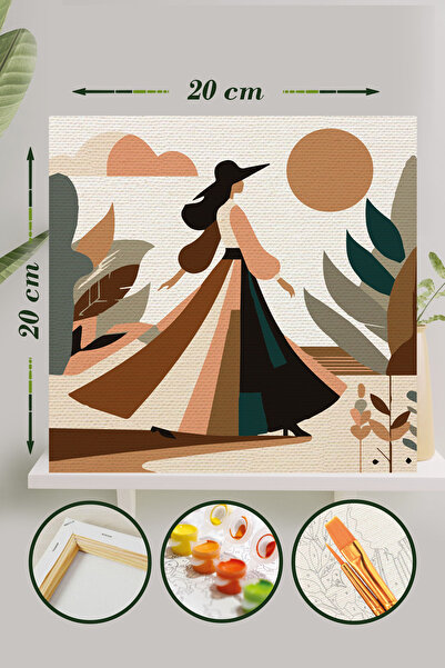 Palmiye Hobi Sanat Kırtasiye Sayılarla Boyama 20x20 Cm Tuval Seti Fırça Boya ...