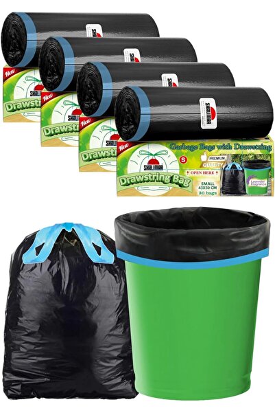 Shalimar أكياس قمامة فاخرة قابلة للتحلل الحيوي مزودة برباط - 43 × 48 سم - تنا...