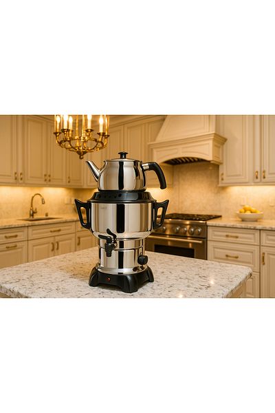 Veliday Sahra Electric Tea Machine - Teapot: 1.2 Liters Lower Chamber: 4.5 Liters