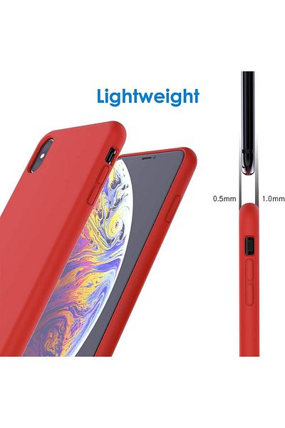 OEM Compatible iPhone XS MAX case made of velvety silicone with microfiber interior - Red