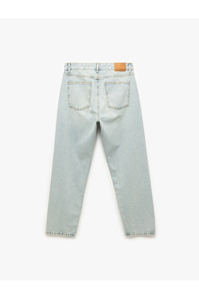 Koton New Season Regular Waist Cotton Vintage Straight Fit Jean Trousers