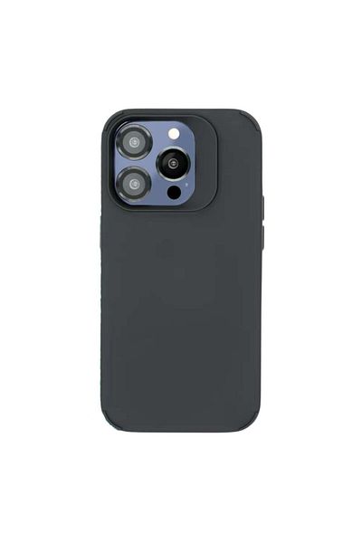 Apple Carcasă din silicon pentru iPhone 14 Pro Max cu set de protecție din sticlă pentru cameră inclus - Negru