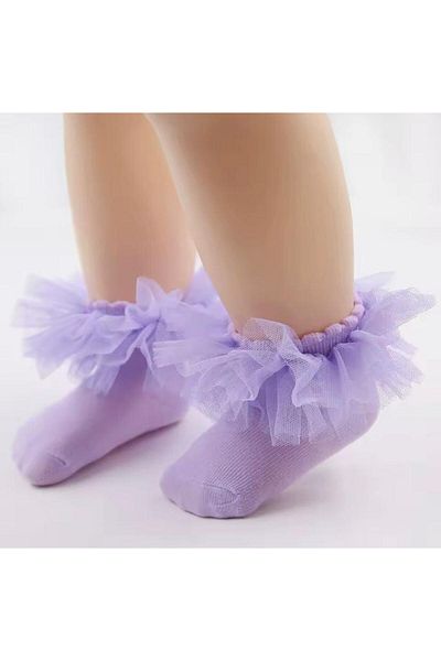 MODA Pi̇nkjoy Girl's Tutu Socks (Lila)