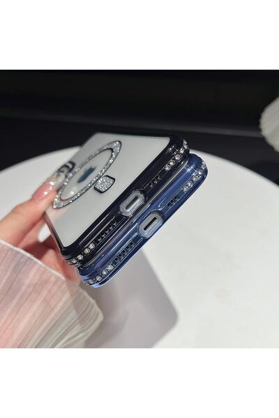 EDELFU iPhone 15 Pro Kılıfı için Taşlı Kamera Korumalı, MagSafe Kablosuz Şarj ile Uyumlu Kapak