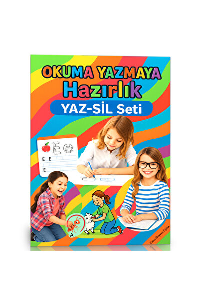 Enine Boyuna Eğitim Okuma Yazmaya Hazırlık Yaz-Sil Seti (Okul Öncesi ve Birin...