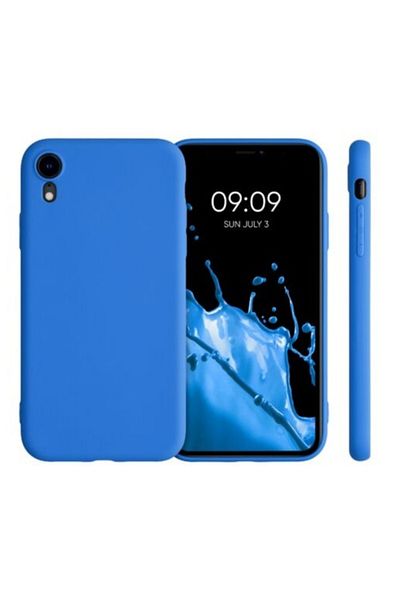 OEM Carcasă compatibilă pentru iPhone XR din silicon cu interior din microfibră și protecție pentru cameră - Albastră