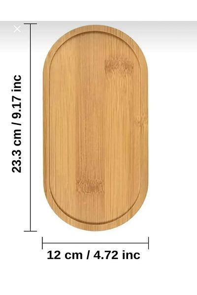 MİMOZA PARK Bamboo Oval Presentation and Serving Tray - Stylish Wooden Look Tray, Oil Pot Base, Kitchen and