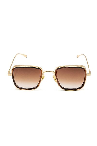 Markasepeti Original Luxury Square Frame Design Sunglasses (Gold)