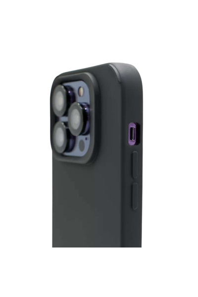 Apple Carcasă din silicon pentru iPhone 14 Pro Max cu set de protecție din sticlă pentru cameră inclus - Negru