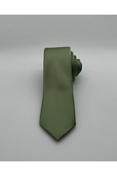 HARES Limited Edition Olive Green Satin Tie & Handkerchief