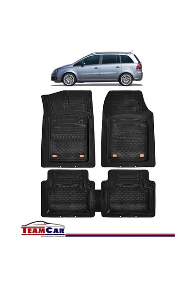 TEAMCAR Covorase Auto ® Tip Tavita Compatibile Opel Zafira B (2005-2014) Negru Material Rezistent