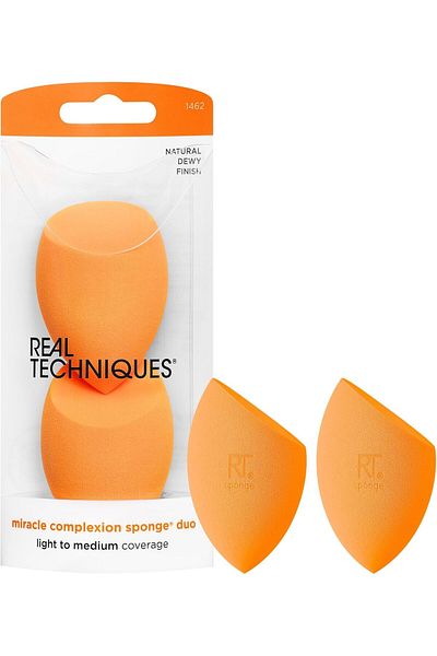 Real Techniques Miracle Complexion Sponge Makeup Blender, Set of 2 Beauty Sponges
