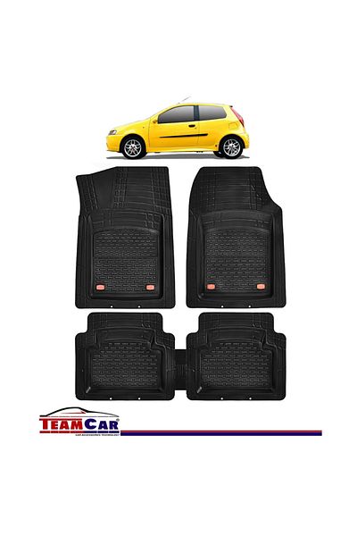 TEAMCAR Covorașe Auto TeamCar® Tip Tăviță Compatibile Fiat Punto II (1999–2010) Negru Material Rezistent