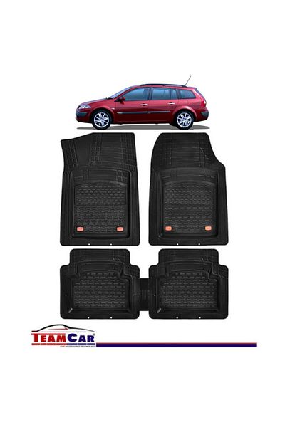 TEAMCAR Covorase Auto ® Tip Tavita Compatibile Renault Megane Ii Combi (2002-2005) Negru