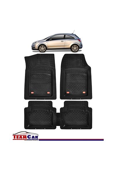 TEAMCAR Covorase Auto ® Tip Tavita Opel Corsa D Coupe (2006-2014) Negru