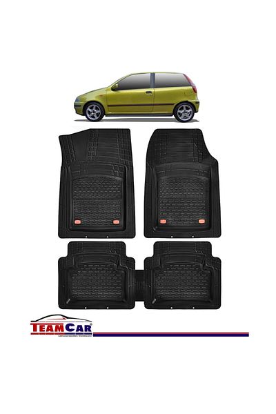 TEAMCAR Covorașe Auto TeamCar® Tip Tăviță Compatibile Fiat Punto I (1994-1999) Negru Material Rezistent