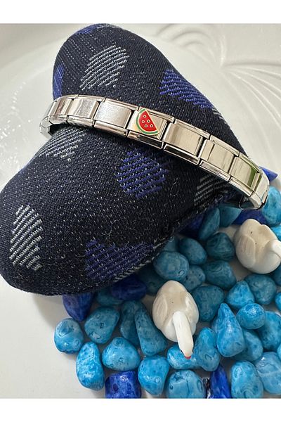 Luxmon Watermelon Slice Italian Bracelet Charm