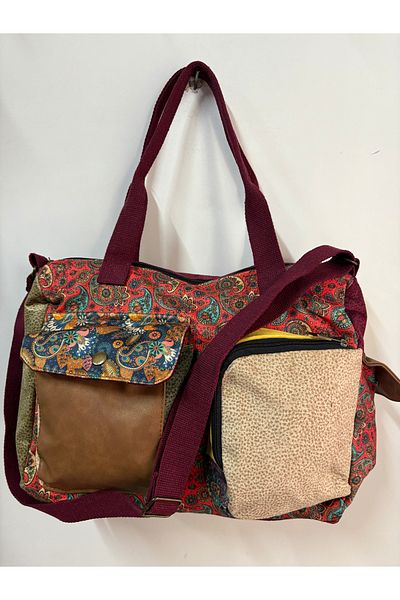 Street Bag Patchwork Etnic Autentic Boem Geantă de umăr Geantă de mână Utilizare zilnică Utilizare în călătorie Geantă de poștaș