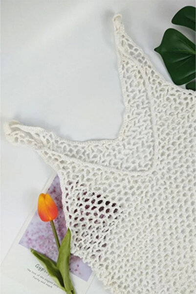 Edolika Eyesof Women's Mesh Pattern Full Length Strap Knitwear Pareo