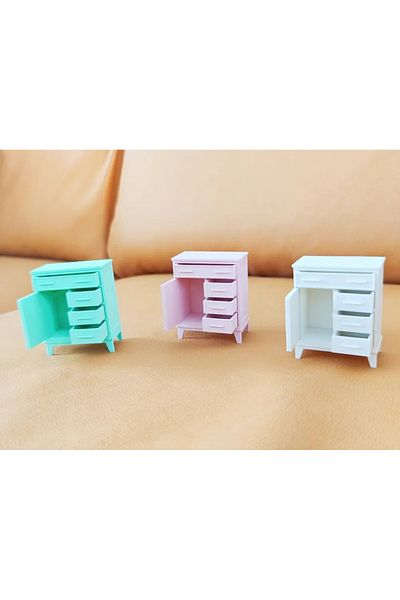 CharmFancy 1/12 Scale Colorful Storage Cabinet Miniature Diorama Goods Accessory Model