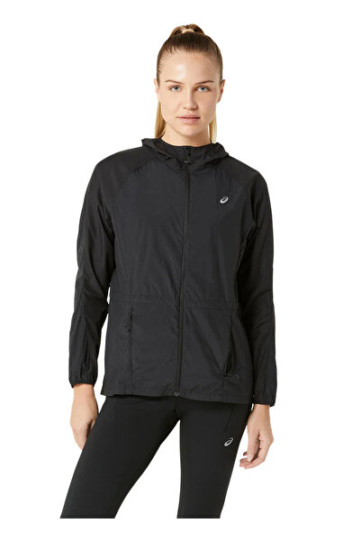 Asics 2012D076-001 ROAD PACKABLE JACKET Siyah Kadın Kapüşon Yaka Normal Kalıp...