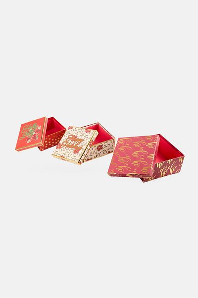 Votum 3 Piece Allover Printed Gift Box, Multicolor