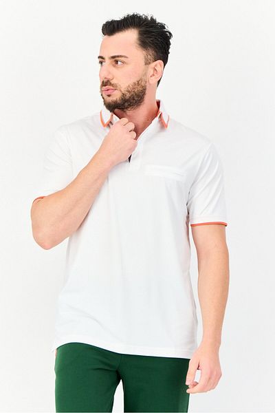 Head Men Sportswear Fit Plain Short Sleeve Golf Polo Shirt, White