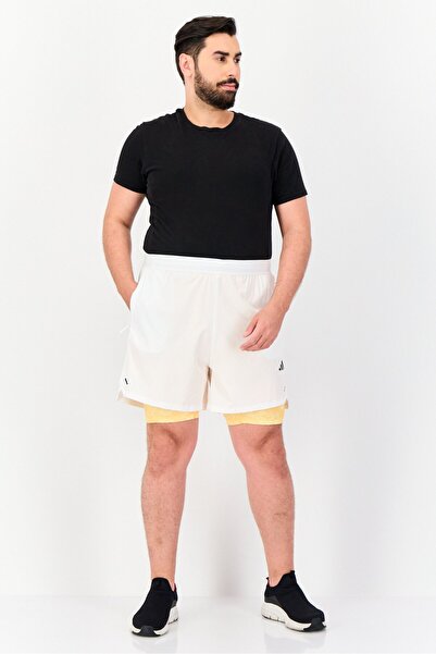 adidas Men Slim Fit 7 Inseam 2 in 1 Training Shorts, White