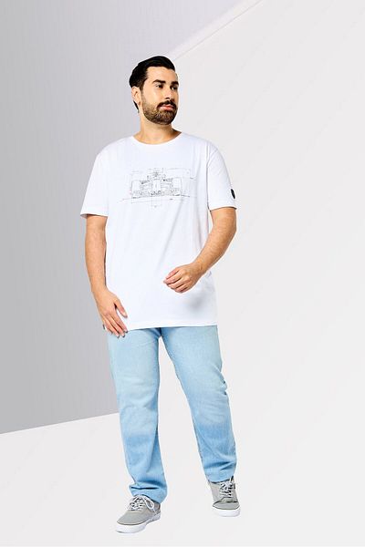 Scuderia Ferrari Men Crew Neck Short Sleeves Graphic Print T-Shirt, White