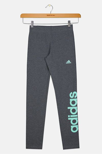 adidas Kids Girl Sportswear Fit Brand Logo Outdoor Tights, Grey
