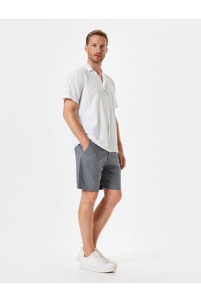Koton New Season Linen Blended Shorts Short Chino with Pocket Detail