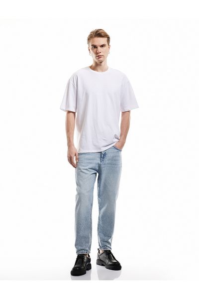 Koton New Season Loose Fit Jean Trousers with Cotton Pockets - Steve Jean