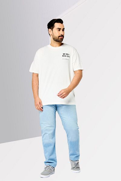John Richmond Men Crew Neck Short Sleeve Graphic T Shirt, White