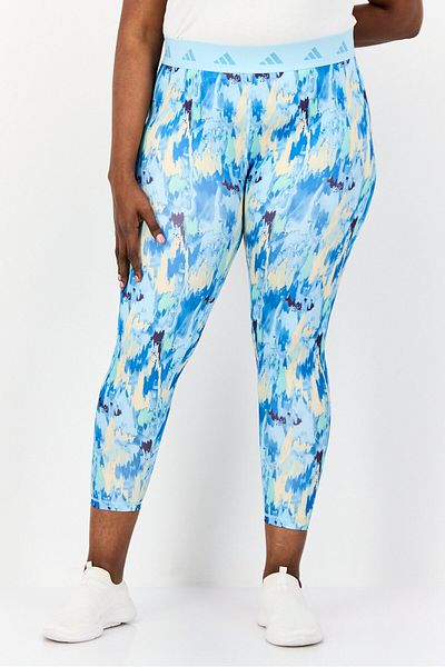 adidas Women Tight Fit Abstract Training Leggings, Blue