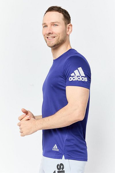 adidas Men Sportswear Fit Short Sleeves Running T-Shirt, Blue