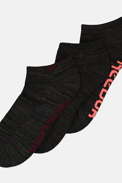 Reebok Women 3 Pairs Embroidered Logo Cushioned Low Cut Socks, Charcoal