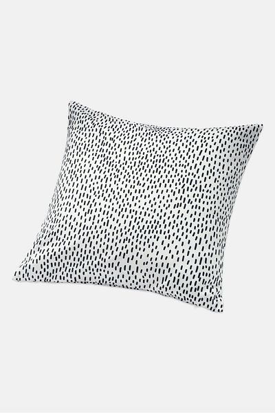 Tchibo Organic Cotton Vestio Allover Print Cushion 50 x 50 cm, White/Black