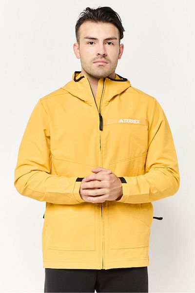 adidas Men Sportswear Fit Long Sleeves Outdoor Jacket, Yellow
