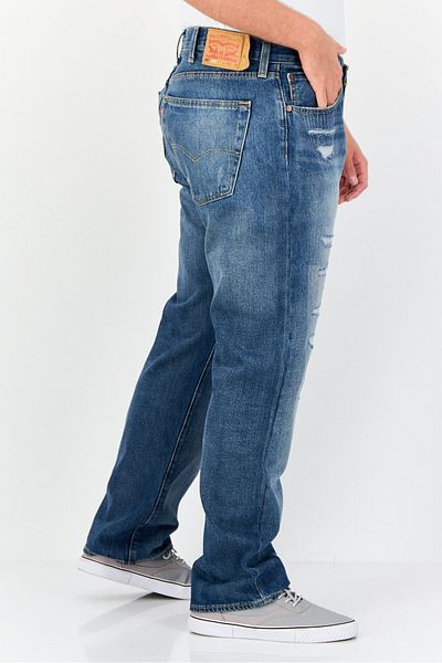 Levi's Men Regular Fit Washed No Stretch Jeans, Blue
