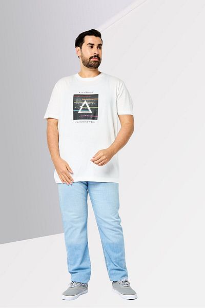 John Richmond Men Crew Neck Short Sleeves Graphic Print T-Shirt, White