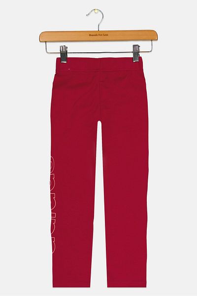 adidas Kids Girl Brand Logo Outdoor Tights, Burgundy