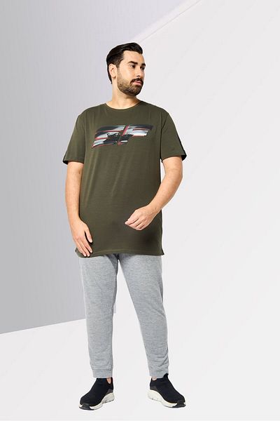 Scuderia Ferrari Men Slim Fit Short Sleeve Graphic Print Outdoor T-Shirt, Olive