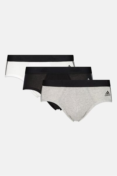 adidas Men 3 Pcs Brand Logo Brief, Multicolor