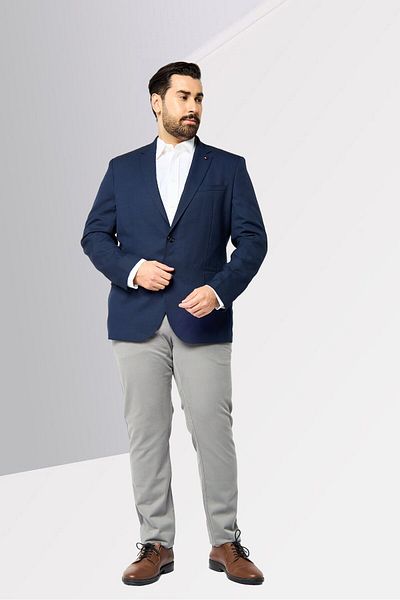 Tommy Hilfiger Men Tailored Fit Long Sleeves Plain Semi Formal Blazer, Navy