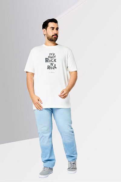 John Richmond Men Crew Neck Short Sleeves Graphic Print T-Shirt, White