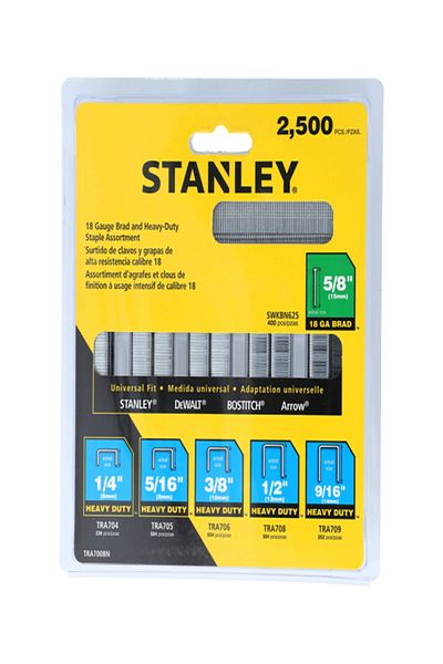 Stanley 2500-Piece Heavy Duty Staple and 18-Gauge Brad Assortments