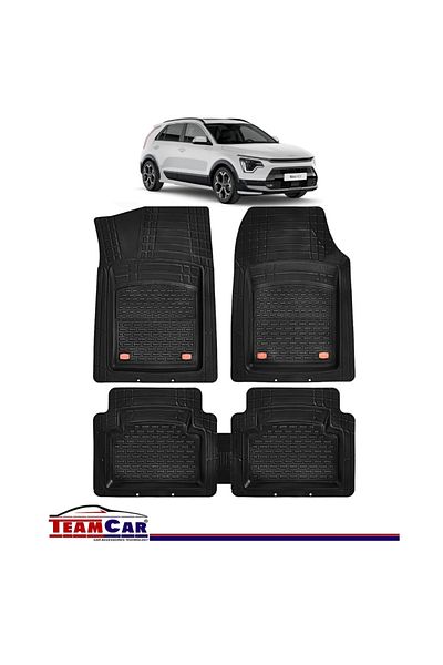 TEAMCAR Covorașe auto Kia Niro SG2 (2022-prezent) - Negre - Tip tavă din cauciuc rezistent