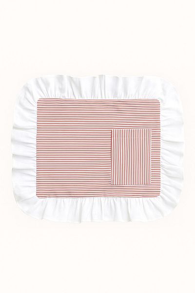 Mirilliahome 2-Piece Ruffled Stripe Patterned Linen American Service – with Pockets