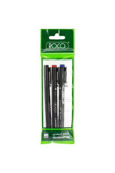 Roco Calligraphy Pen Chisel 1 mm Black, Blue, Red